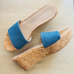 Stuart Weitzman‎ Blue Wedge Sandals